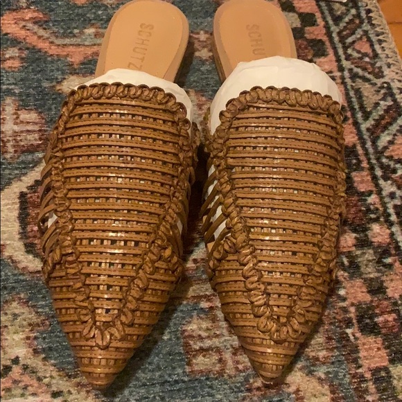 schutz marli woven slides